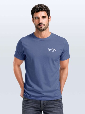 Neverless Shirt 'Shark'‌‌ in Blau