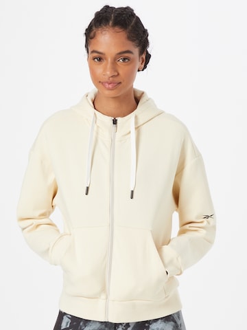 Veste de survêtement 'Dreamblend' Reebok en beige : devant