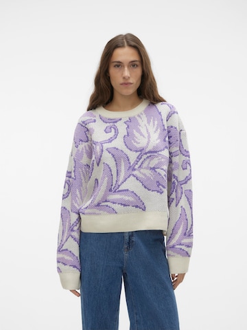 Pull-over 'FLORA' VERO MODA en beige : devant