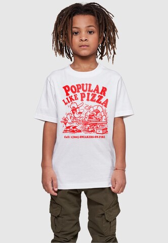 Mister Tee T-Shirt 'Kids Like Pizza' in Weiß: predná strana