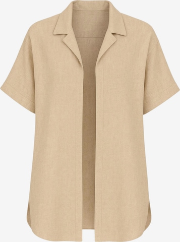 fashionshowcase Bluse 'LinenEase' in Beige: Vorderseite