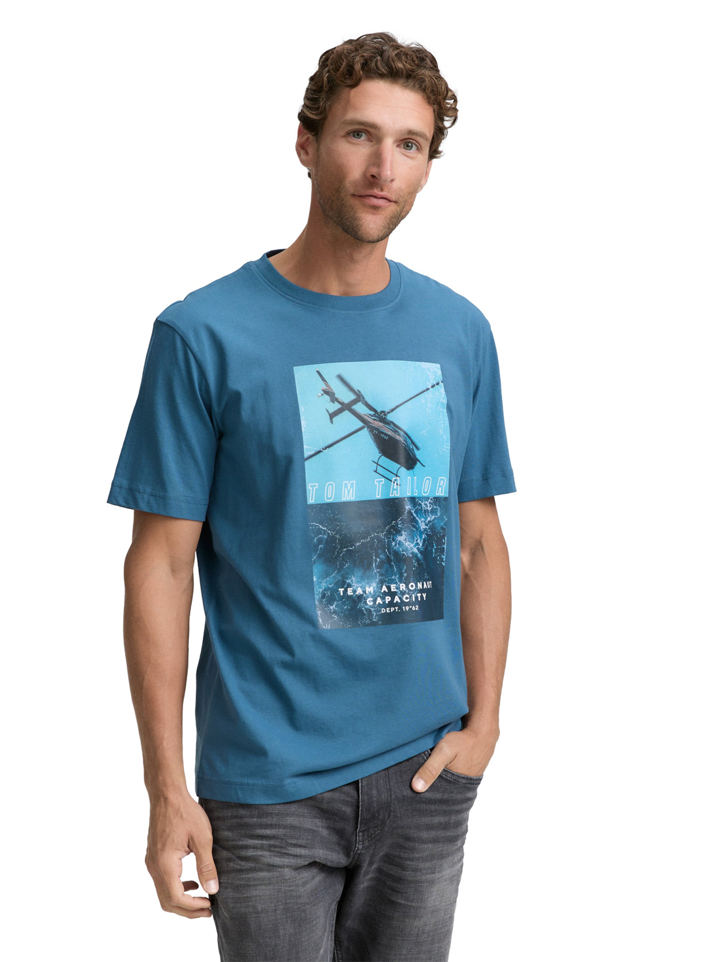 T-Shirt TOM TAILOR en bleu : devant