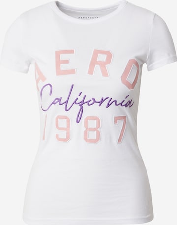 AÉROPOSTALE Тениска 'CALIFORNIA 1987' в бяло: отпред