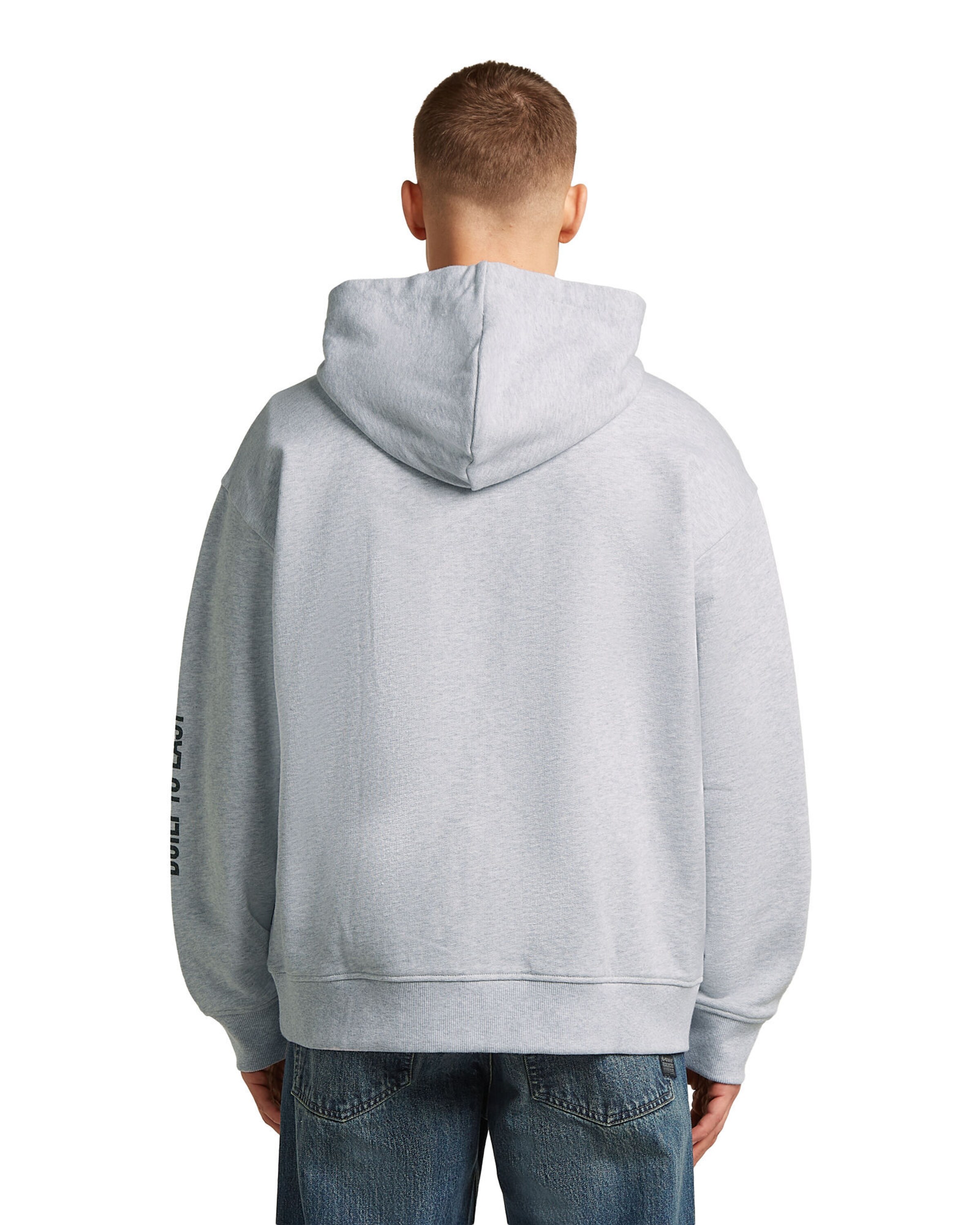 G-STAR Sweatshirt - 'Stencil Relaxed Hoodie Zip Sweater' in Grau