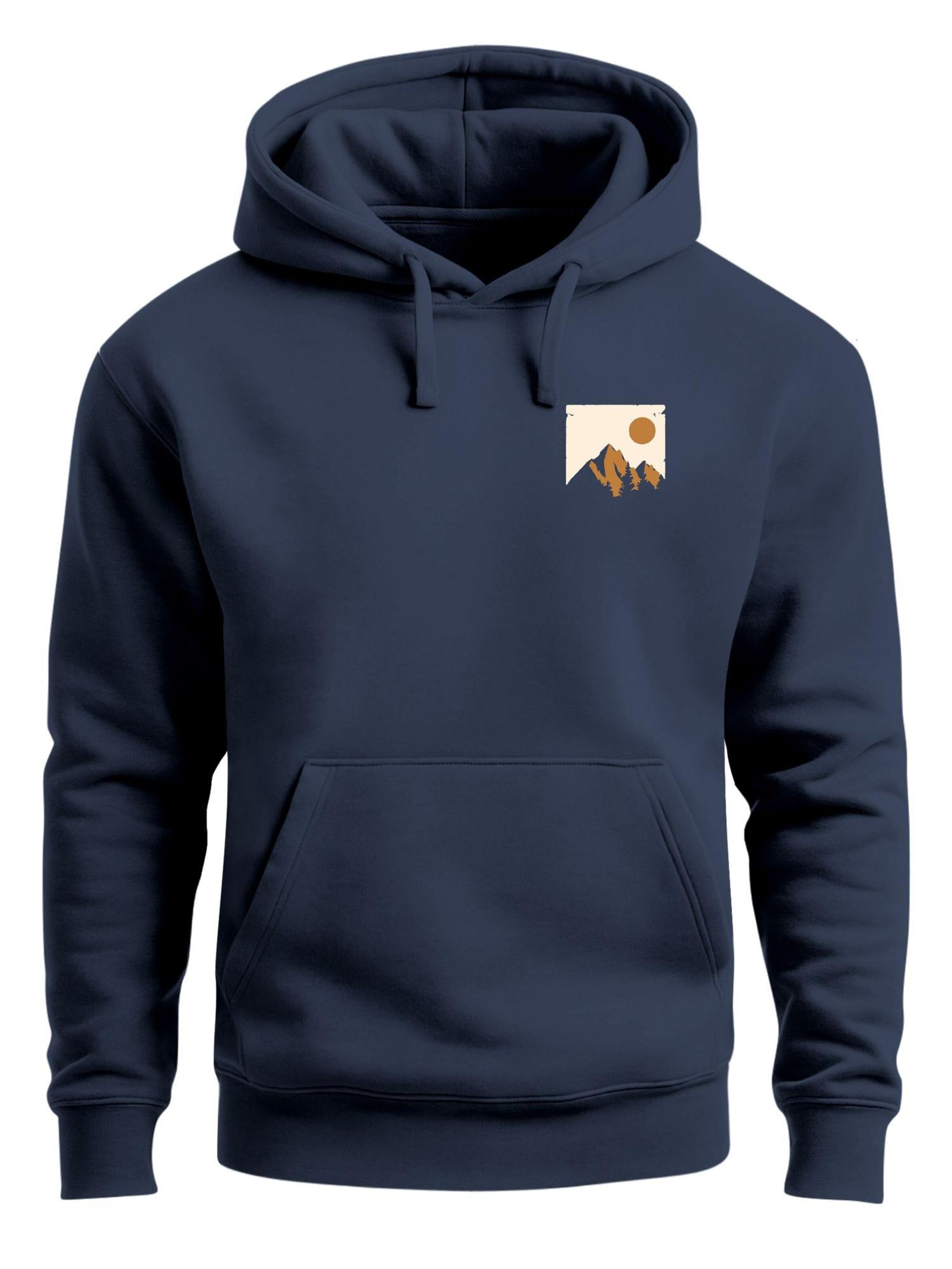 Neverless Sweatshirt 'Mointain Badge' in Blue: front