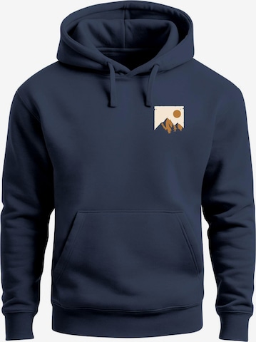 Neverless Sweatshirt 'Mointain Badge' in Blue: front
