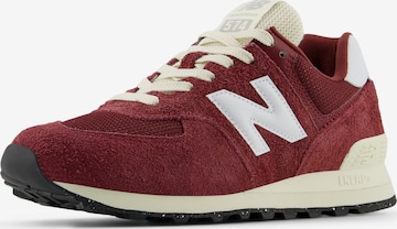 Baskets basses '574' new balance en rouge : devant