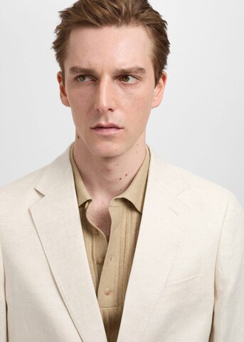 MANGO MAN Slim fit Suit Jacket 'Amalfi' in Beige