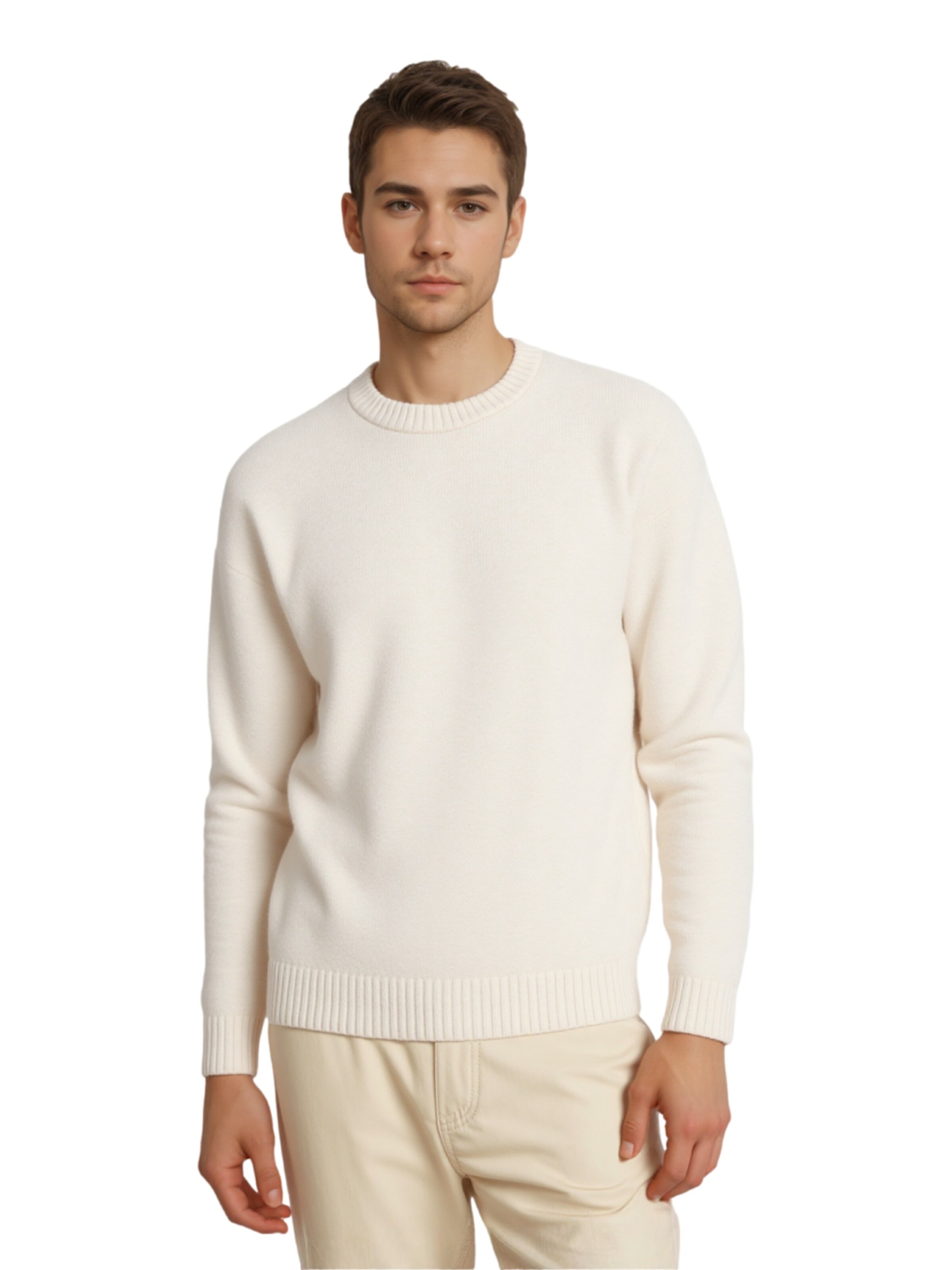 JACK & JONES Πουλόβερ 'JJESOHO OLLIE' σε μπεζ: μπροστά