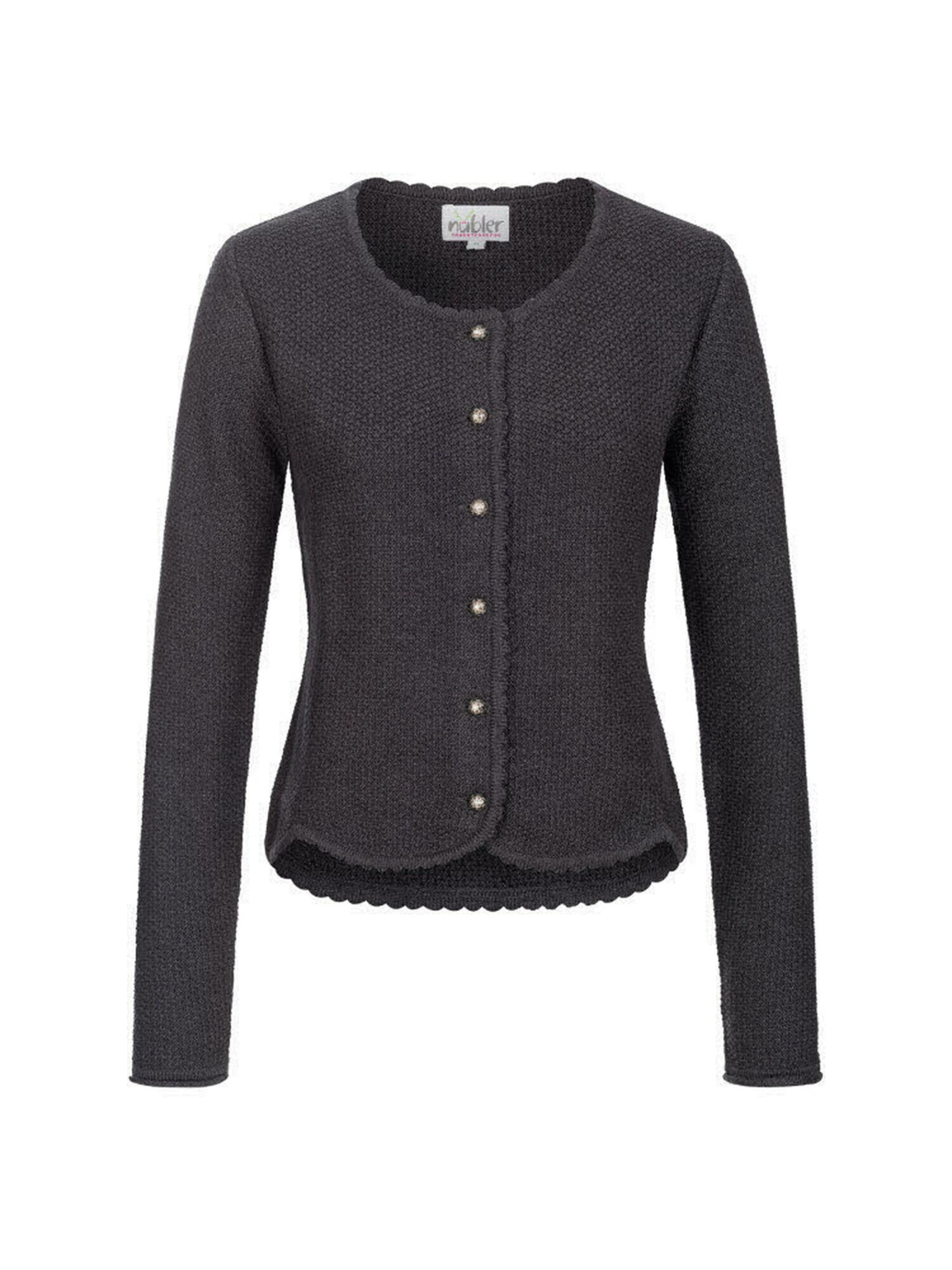 Trachtenhof Nübler Knitted Janker 'Strickjacke Yvonne' in Grey: front