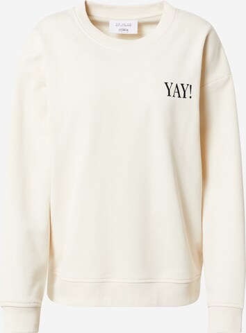 #NANDINI x NovaLanaLove Sweatshirt 'YAY' in Beige: front