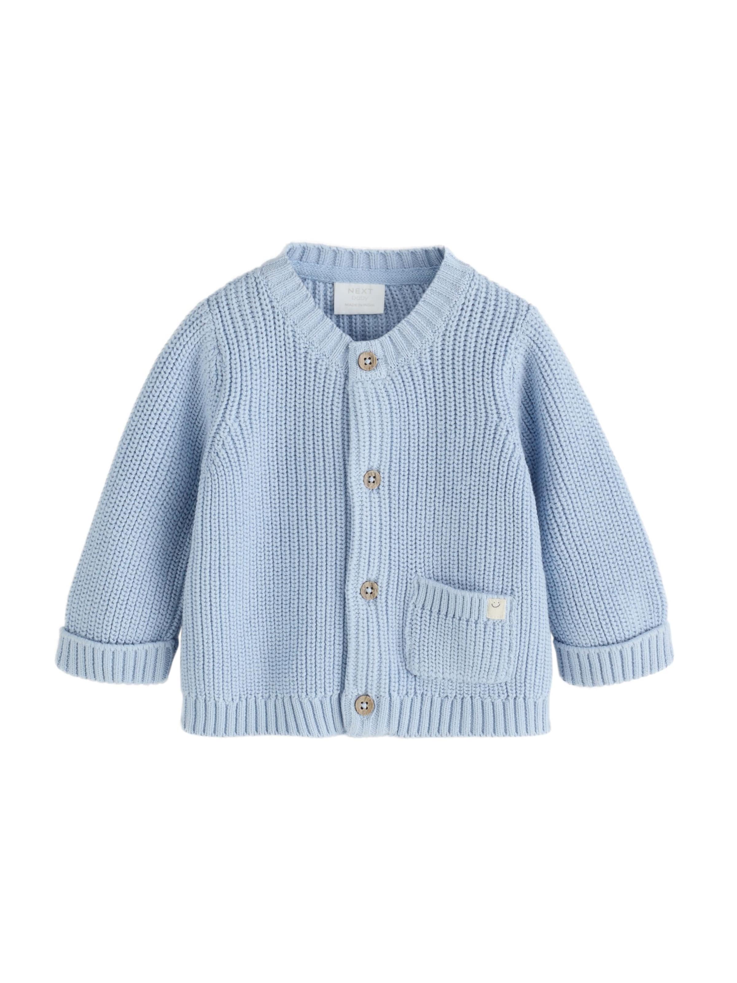 Next Gebreid vest in Blauw: voorkant