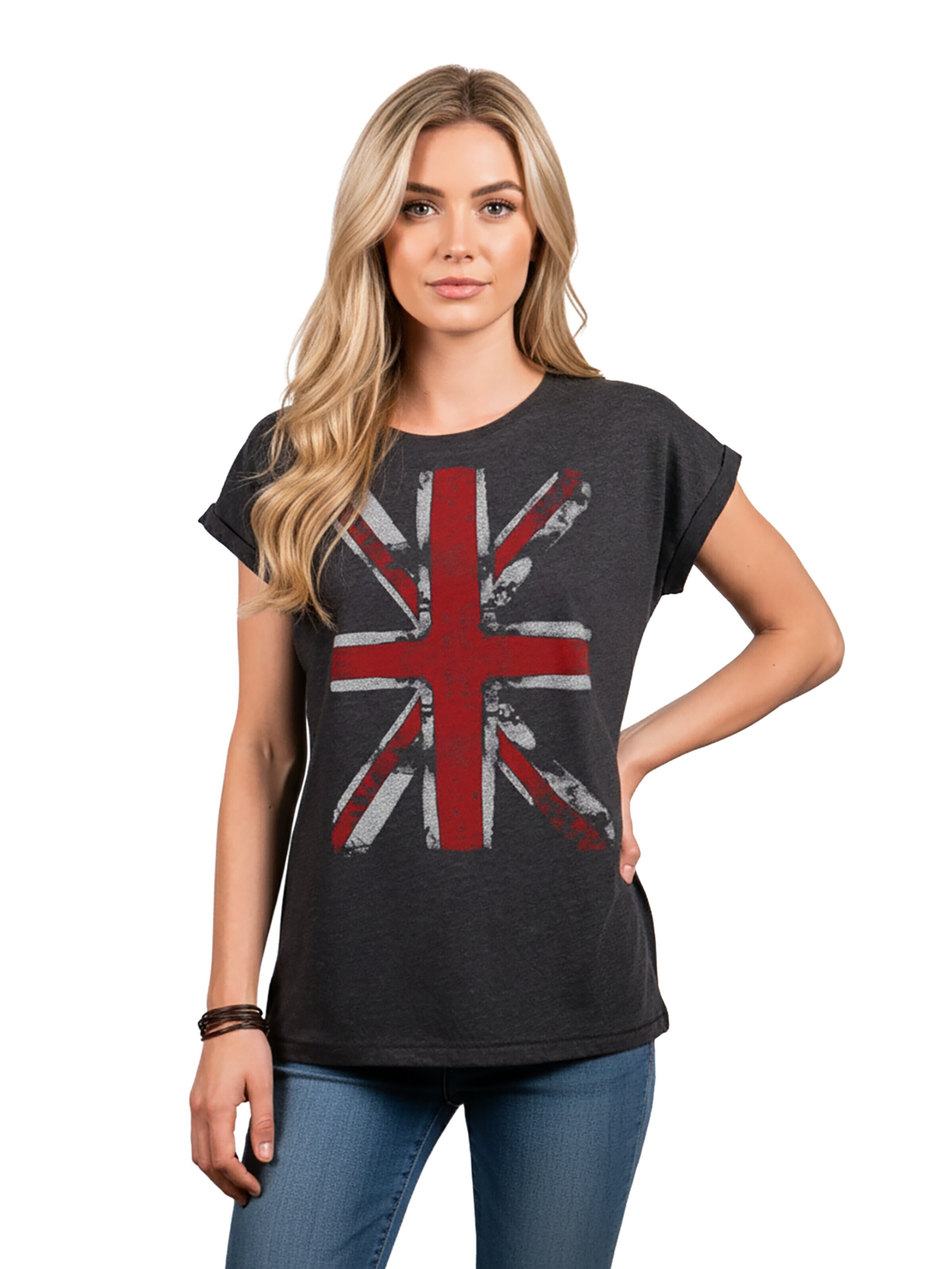 MAKAYA Shirt 'Union Jack' in Grey: front
