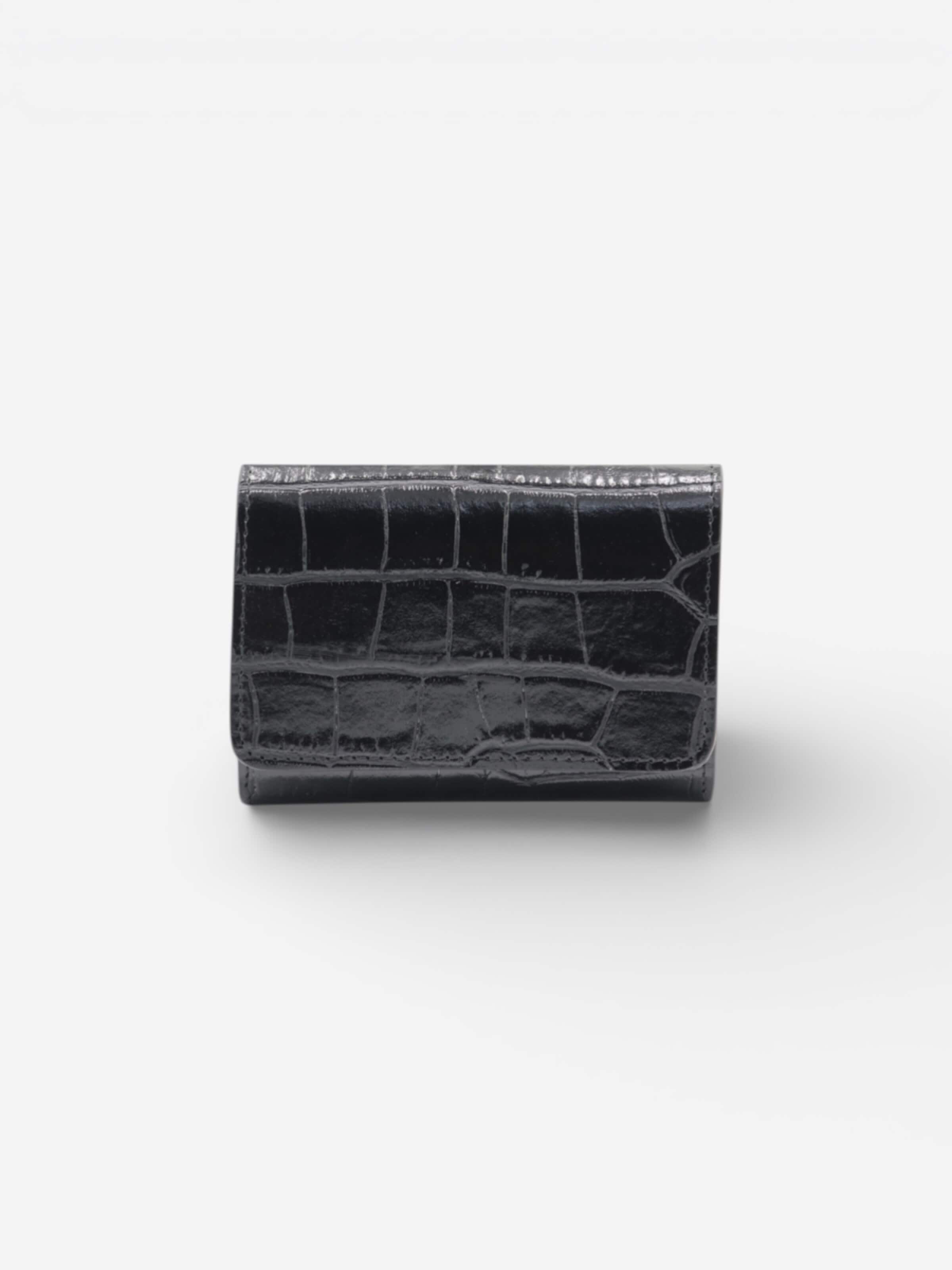 Cheval Firenze Wallet 'COSMO MINI CROC' in Black: front