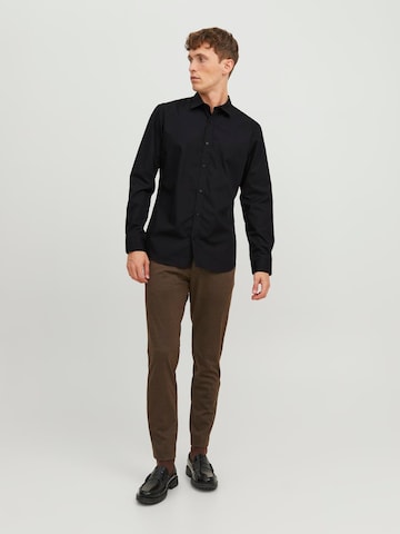 JACK & JONES Слим Рубашка 'JJJOE' в Черный
