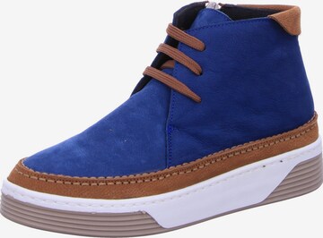 Gemini Lace-Up Ankle Boots in Blue: front