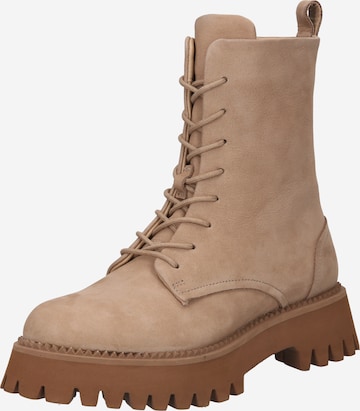 ARA Lace-Up Ankle Boots 'Amsterdam' in Beige: front