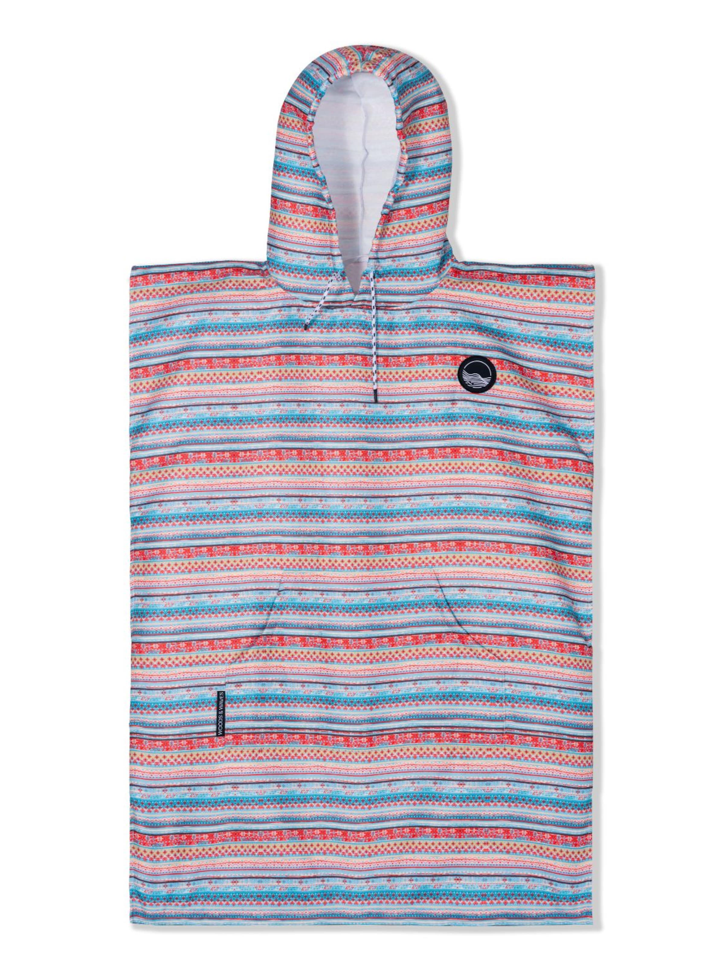 woodsandwaves Badjas kort 'Surf-Poncho' in Gemengde kleuren: voorkant