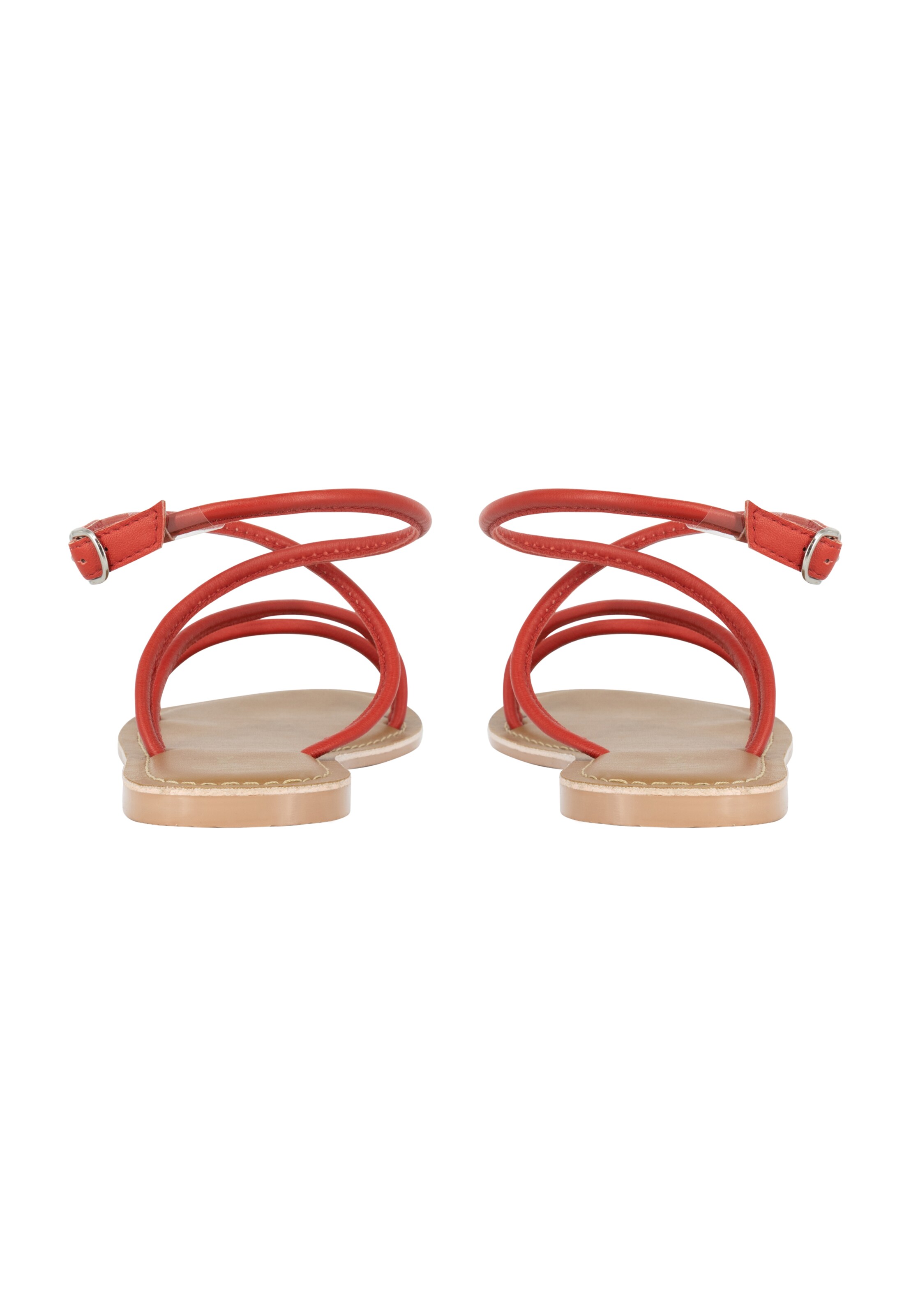 faina Sandali s paščki | rdeča barva