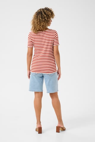 T-shirt 'Ribba' Cream en rouge