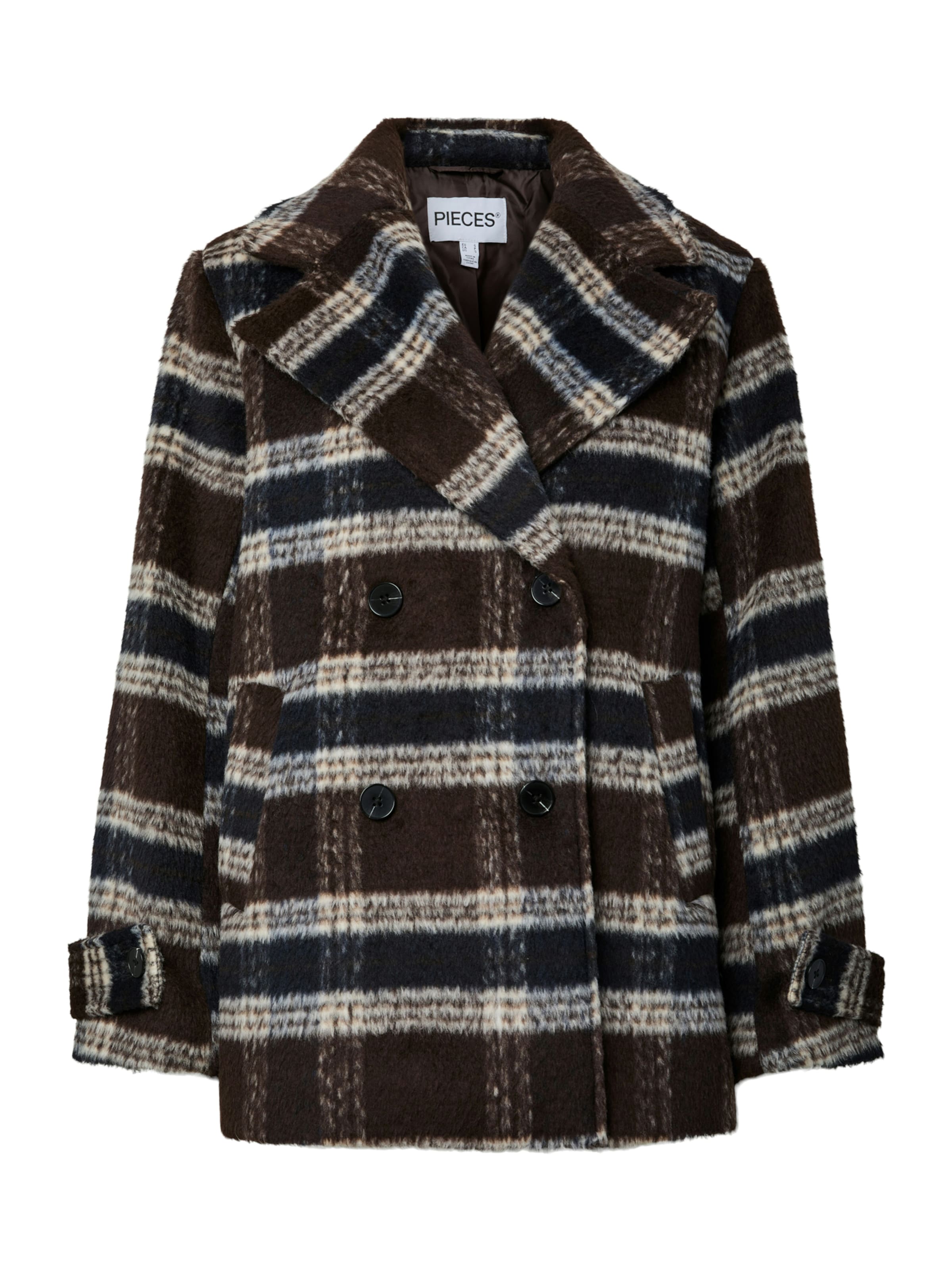 PIECES - Casaco meia-estação 'PCMARBLE' em castanho: frente