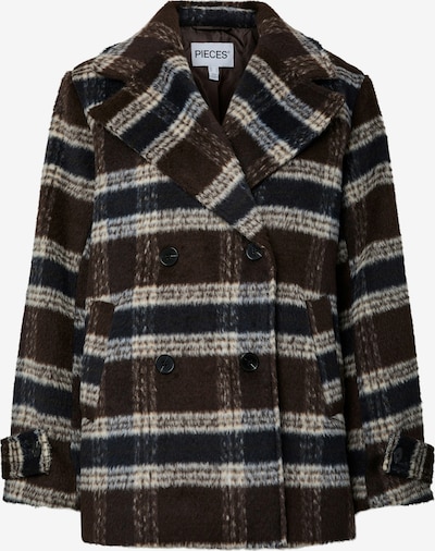 PIECES Välikausitakki 'PCMARBLE' värissä laivastonsininen / tummanruskea / valkoinen, Tuotenäkymä