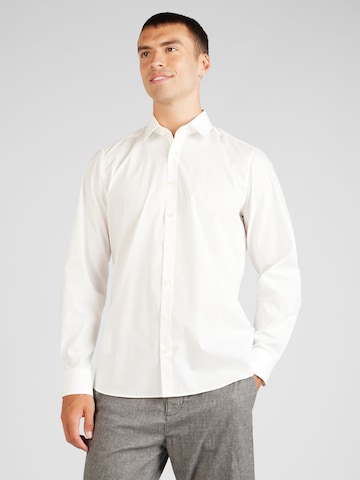 OLYMP Slim fit Businessskjorta 'Level 5' i beige: framsida