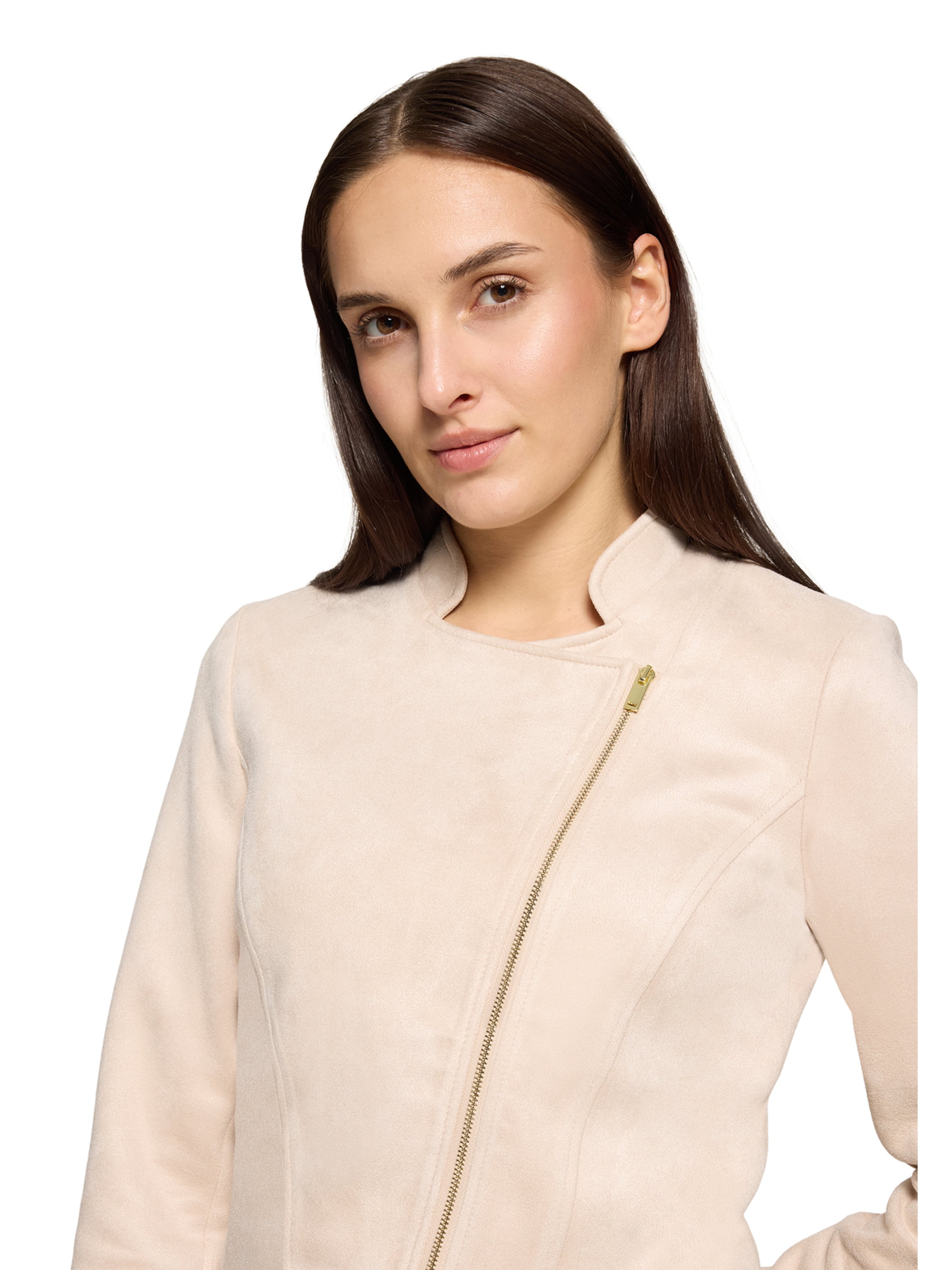 Betty & Co Bikerjacke mit Stehkragen in Beige