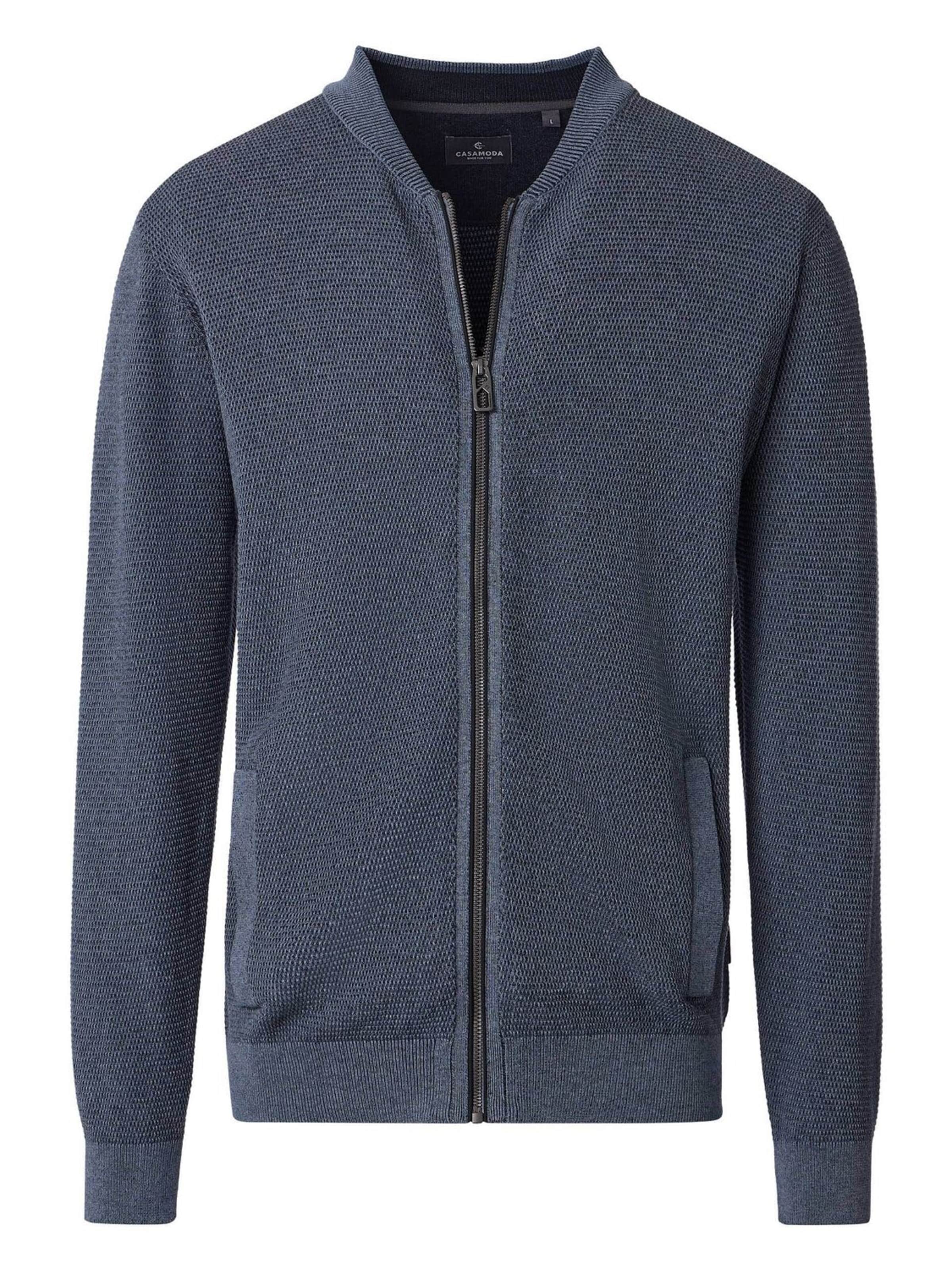 CASA MODA Knit cardigan in Blue: front