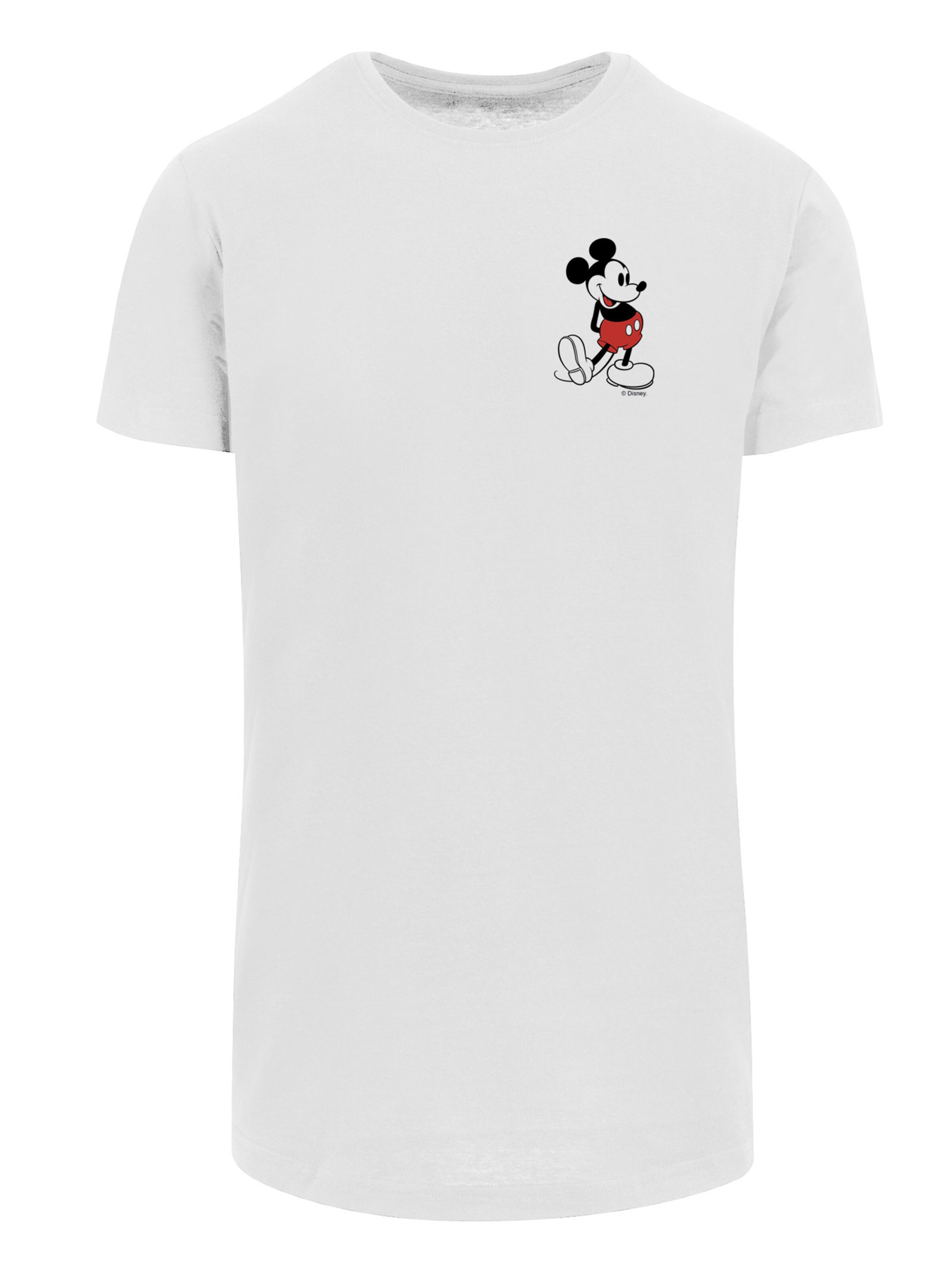 F4NT4STIC Shirt 'Disney Mickey Mouse Kickin Retro' in Wit: voorkant