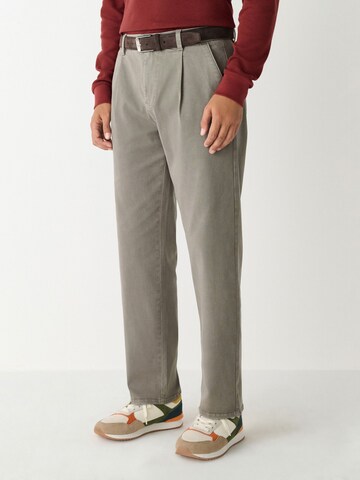 Next Regular Pleat-Front Pants in Grey: front