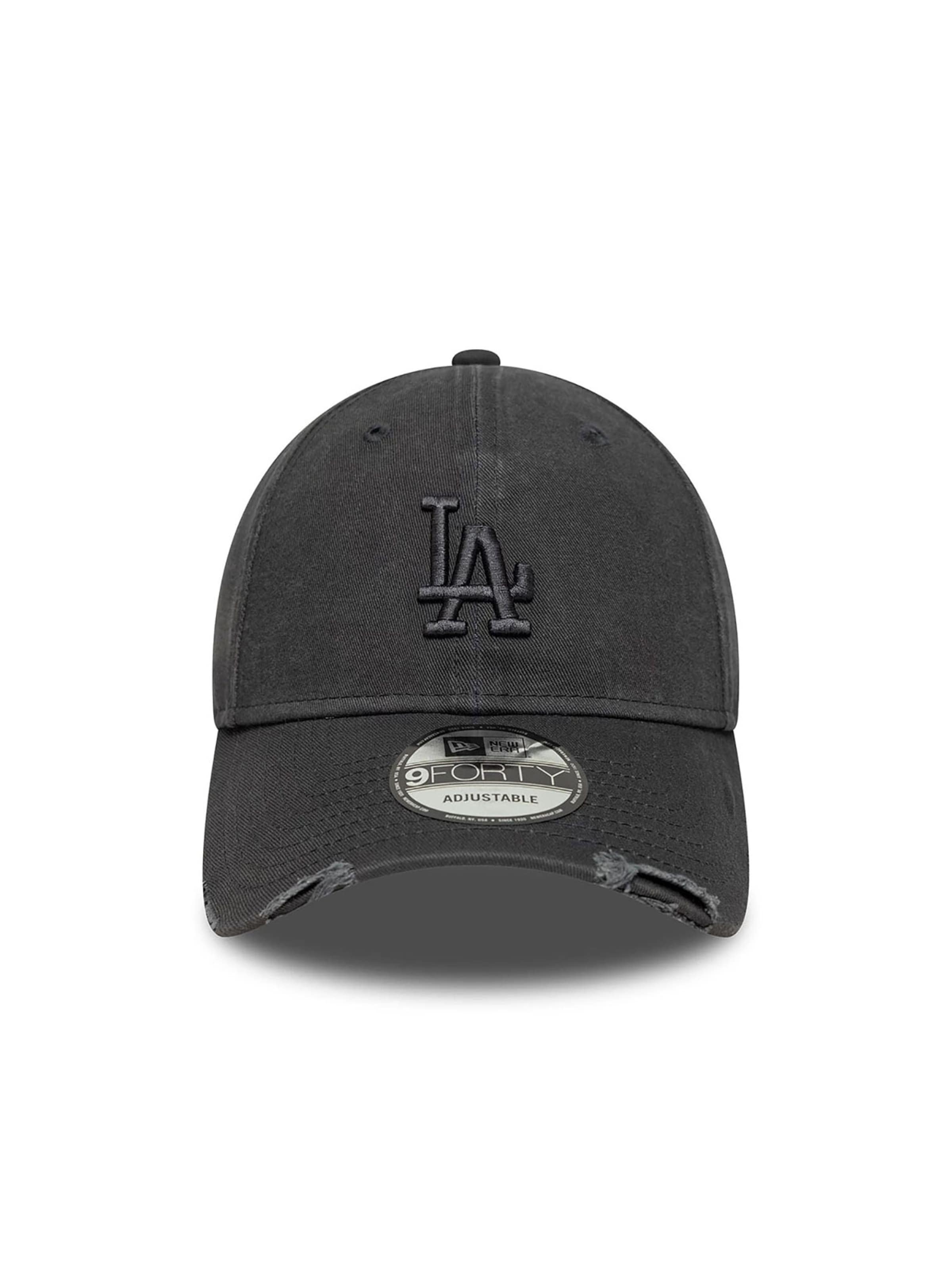 NEW ERA Athletic Cap 'Los Angeles Dodgers MLB Washed Distressed' in Black: front