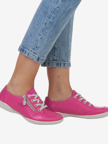 Rieker Обувки с връзки в розово
