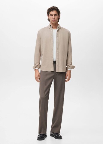 MANGO MAN Regular fit Button Up Shirt 'Tadi' in Beige