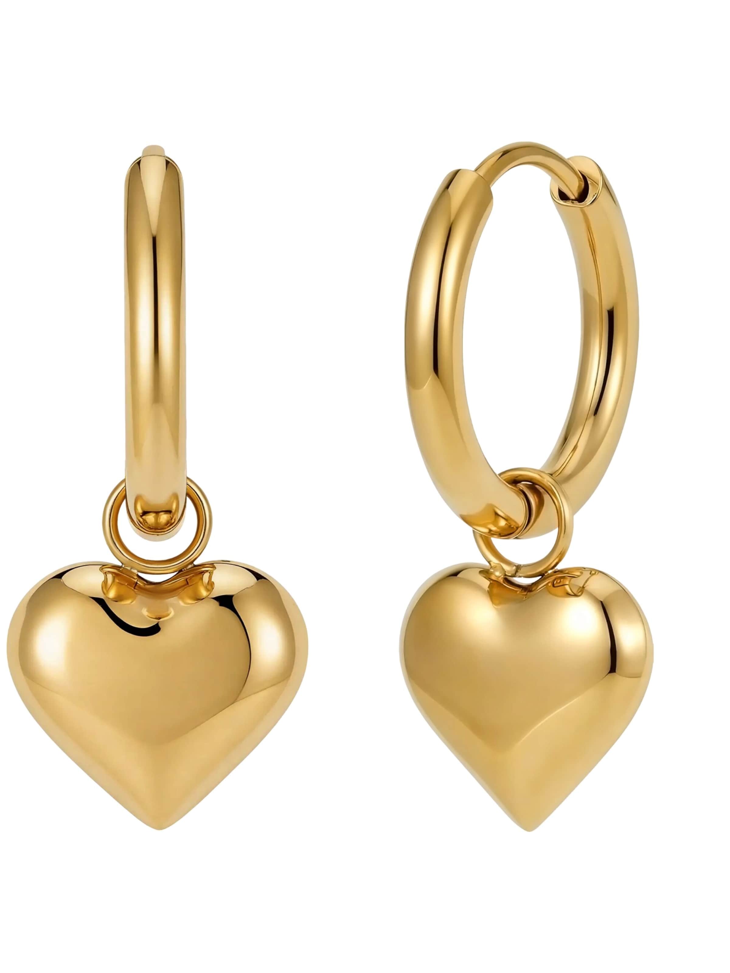 Boucles d'oreilles 'Herz' GOOD.designs en or : devant
