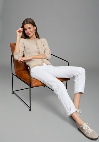 LAURA SCOTT Knit Cardigan in Beige