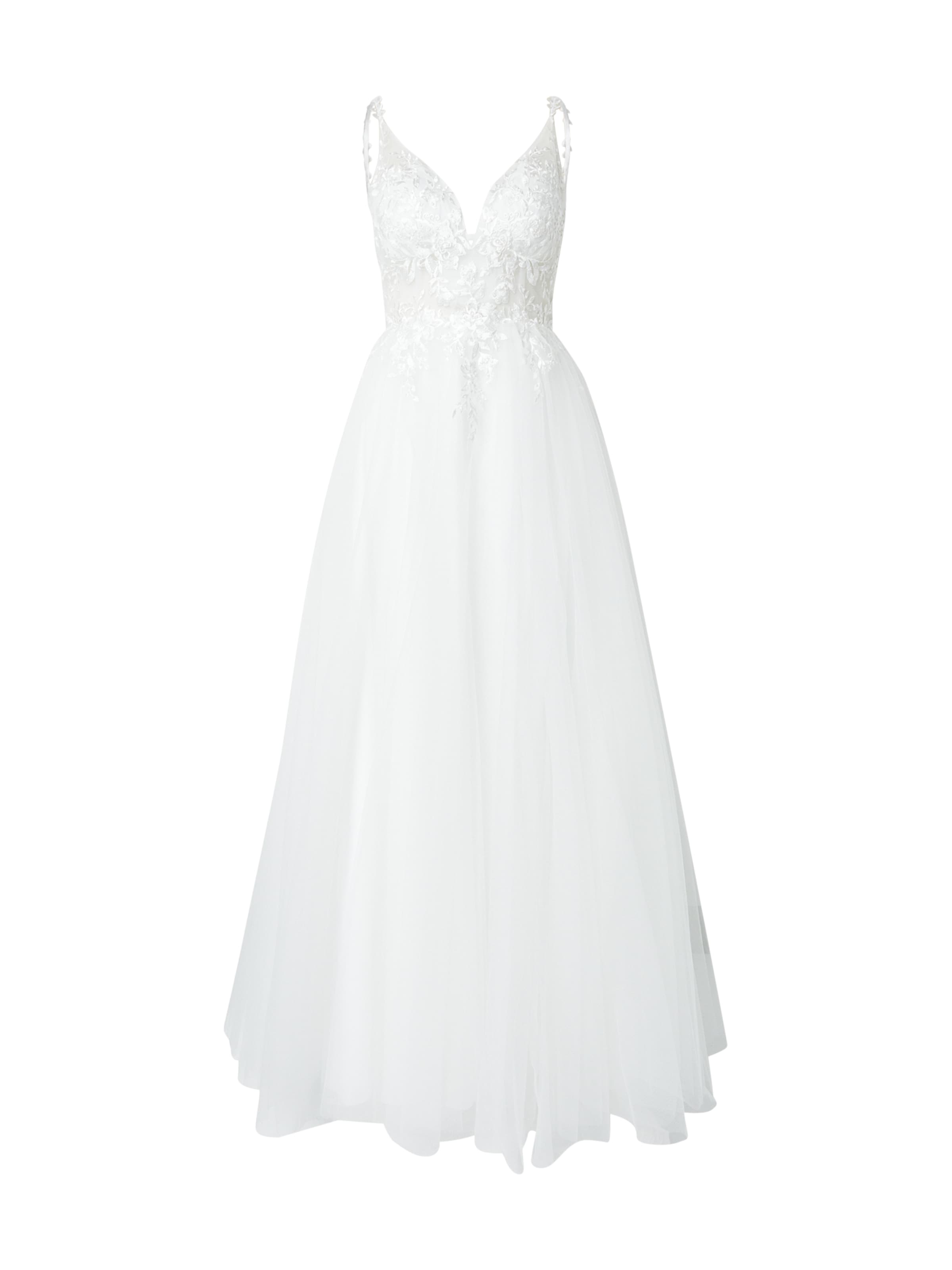 LUXUAR Evening Dress in White: front