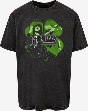Merchcode Shirt 'Thin Lizzy - Shamrock Infil' in Zwart: voorkant