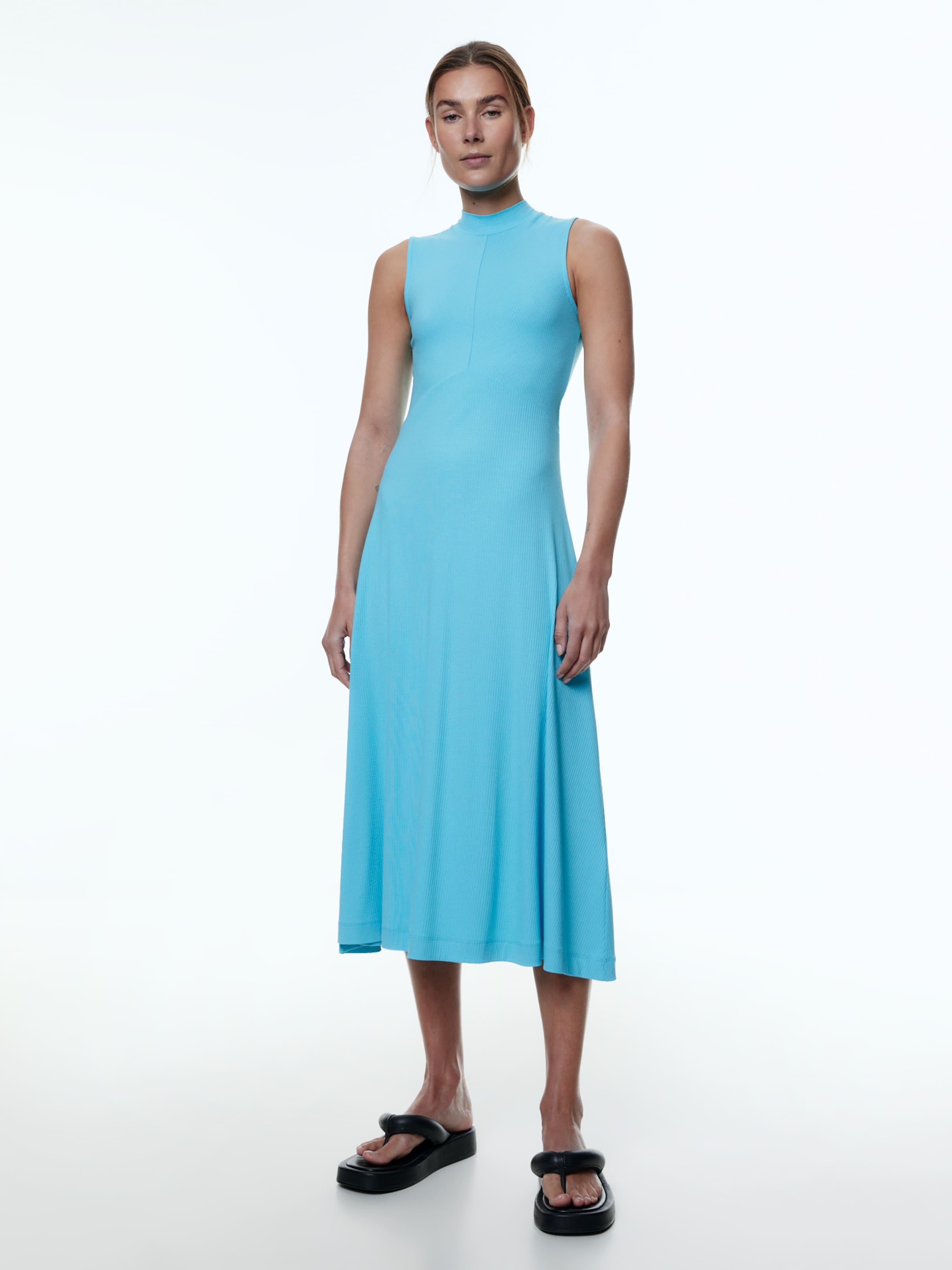 Breathtaking Blue Silk Partywear Dress Online at Inddus.com.