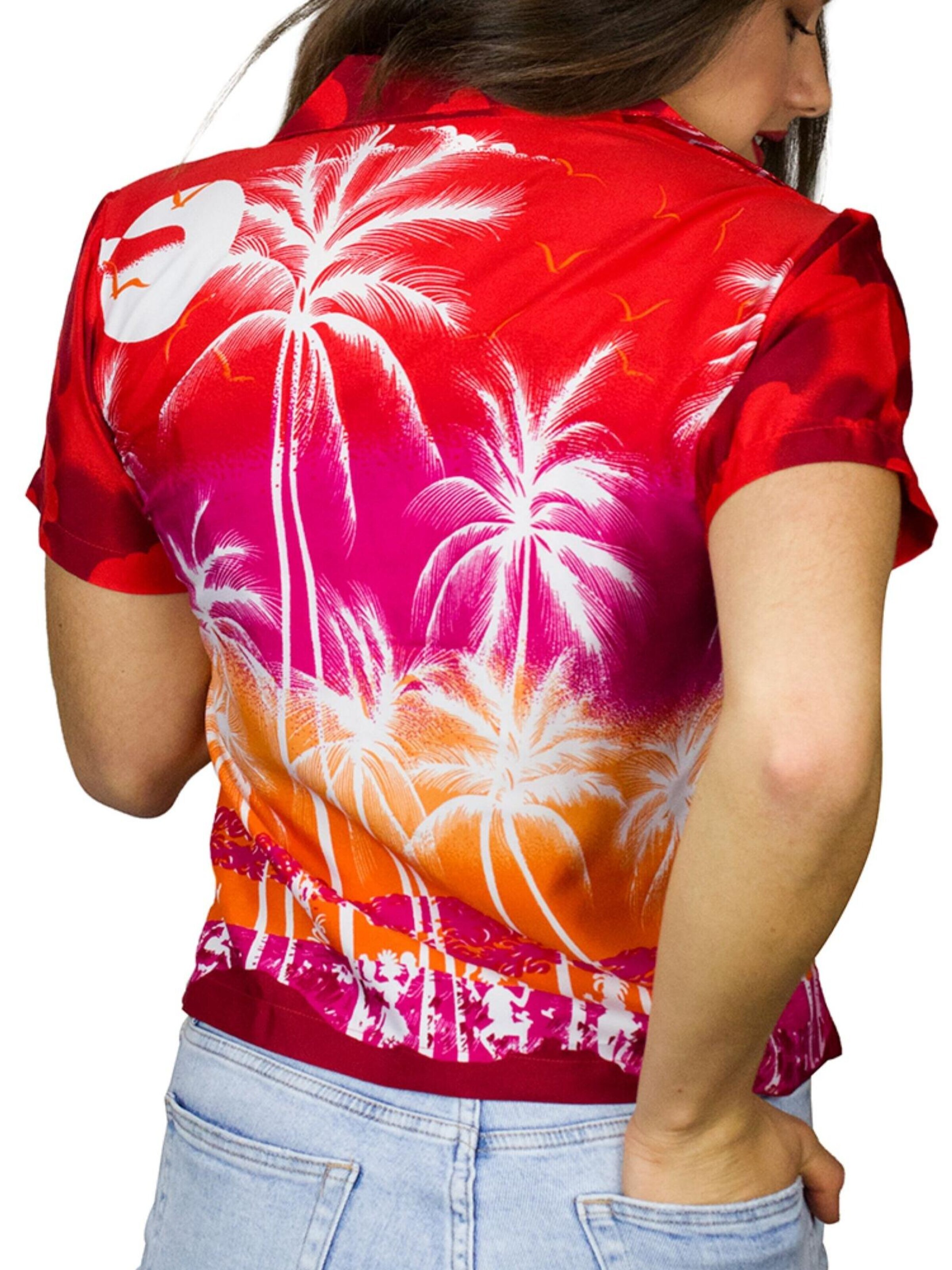 Camicia da donna 'Beach Negative' di King Kameha in rosso