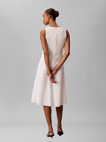 Calvin Klein Kleid 'Broderie Anglaise' in Weiß