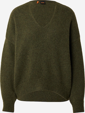 BOSS Orange Sweater 'Fondy' in Green: front