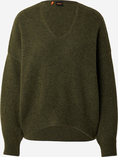 BOSS Orange Pull-over 'Fondy' en vert foncé, Vue avec produit