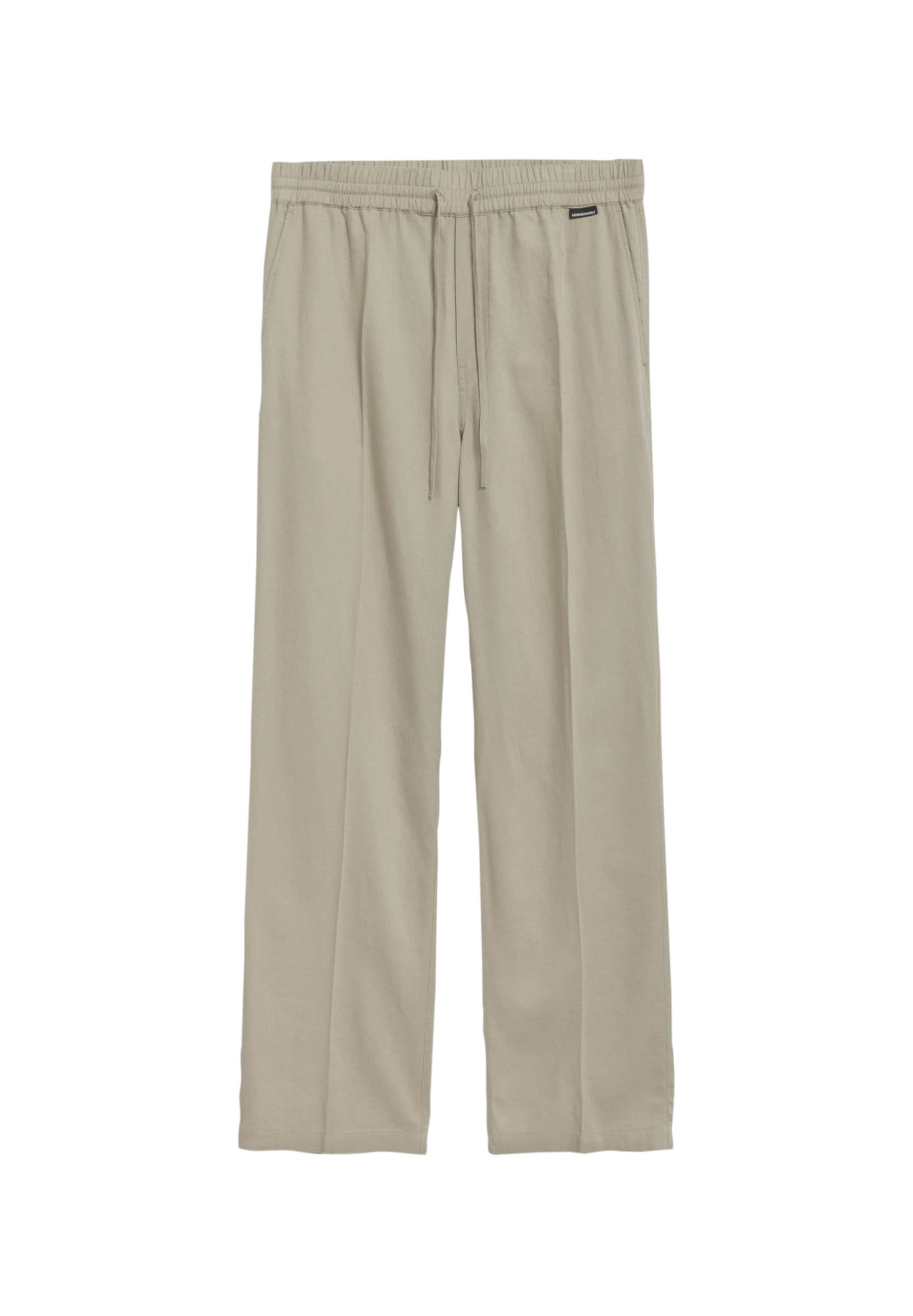 smėlio ARMEDANGELS Laisvas Kelnės su kantu 'LUKAA LINO': priekis