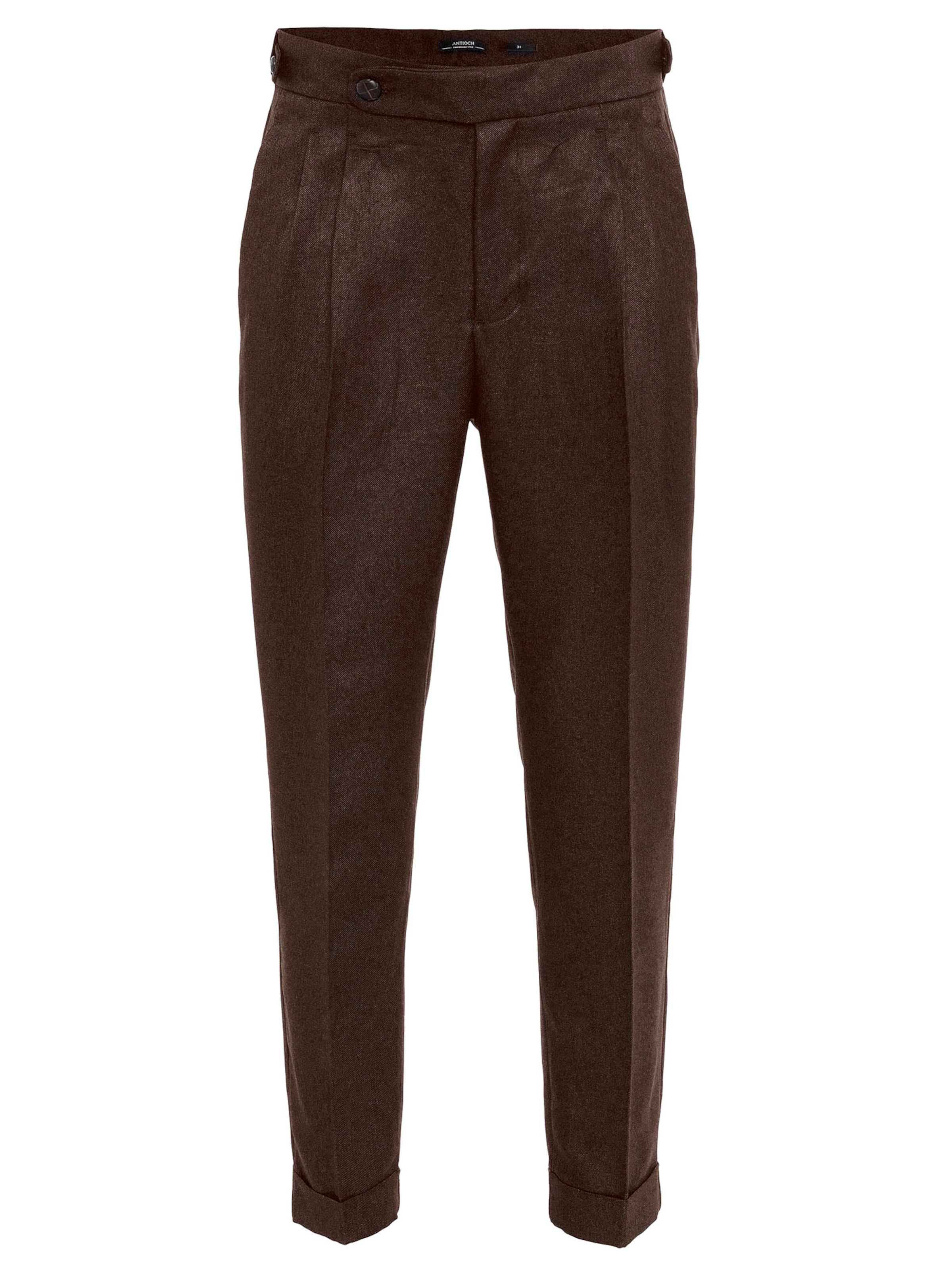 Antioch Ozke Hlače z naborki | rjava barva: sprednja stran