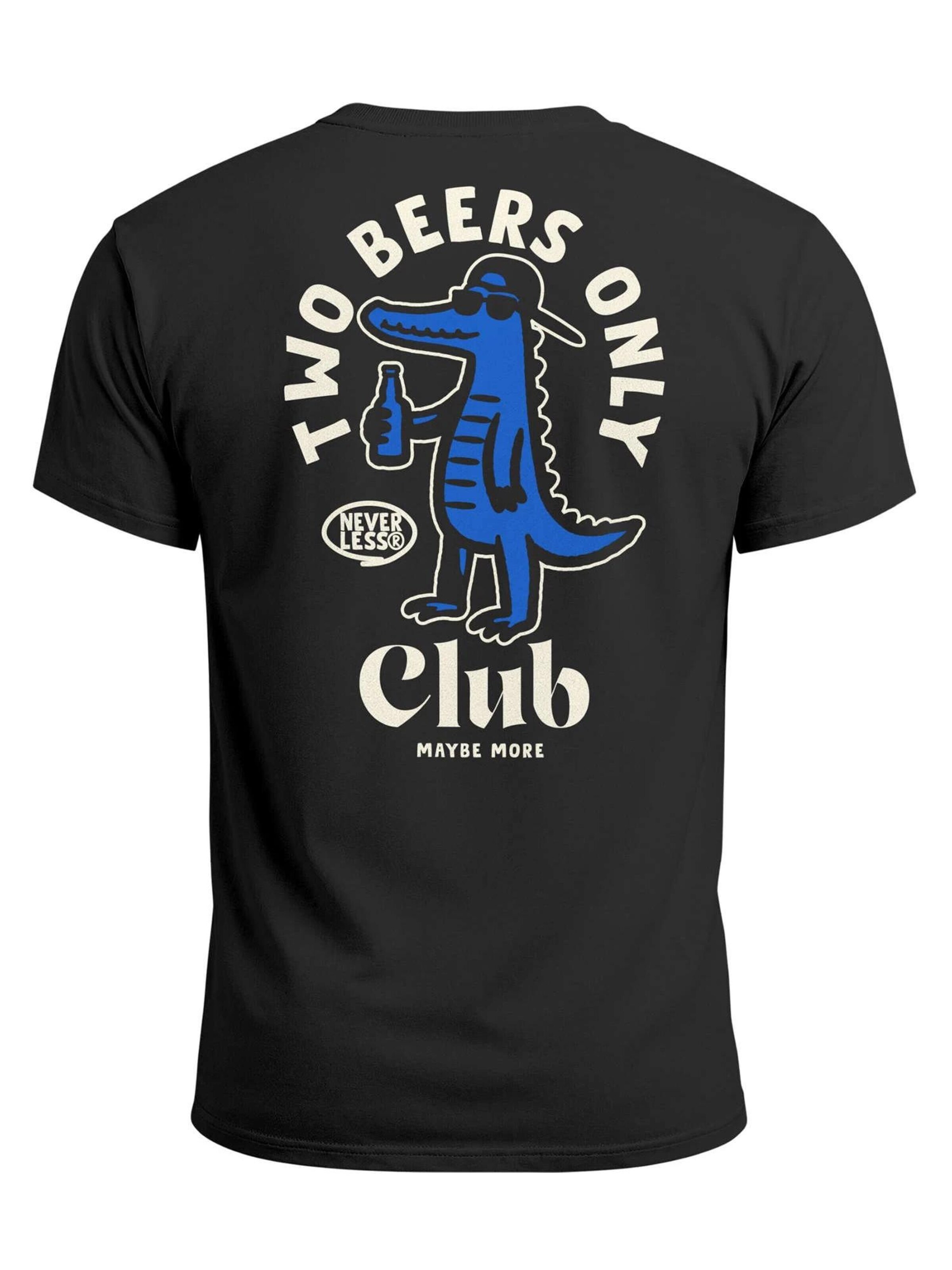 Neverless Shirt 'Two Beers only'‌‌‌‌ in Schwarz: Vorderseite