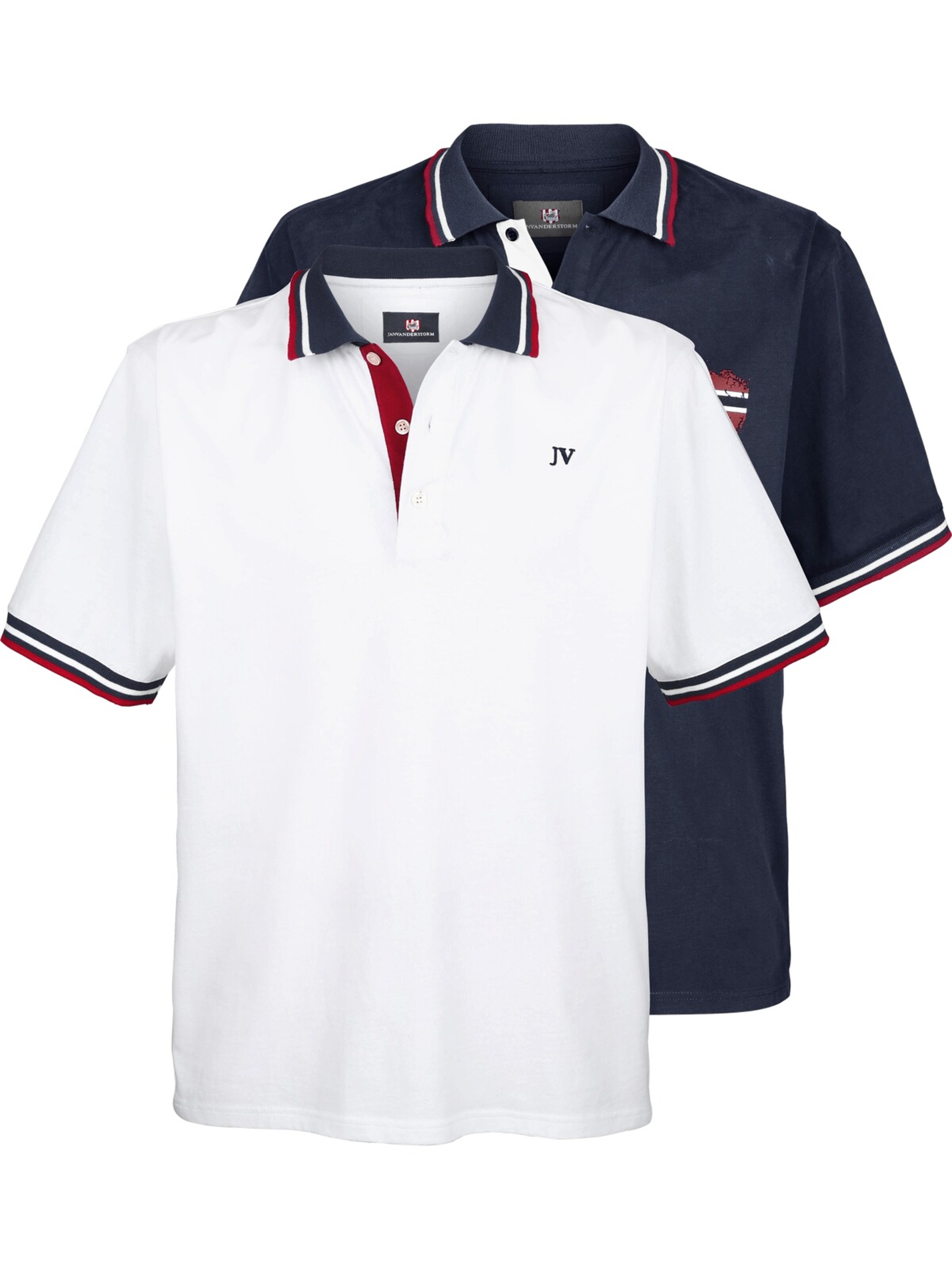 Jan Vanderstorm Poloshirt 'Johan' in Blau: Vorderseite
