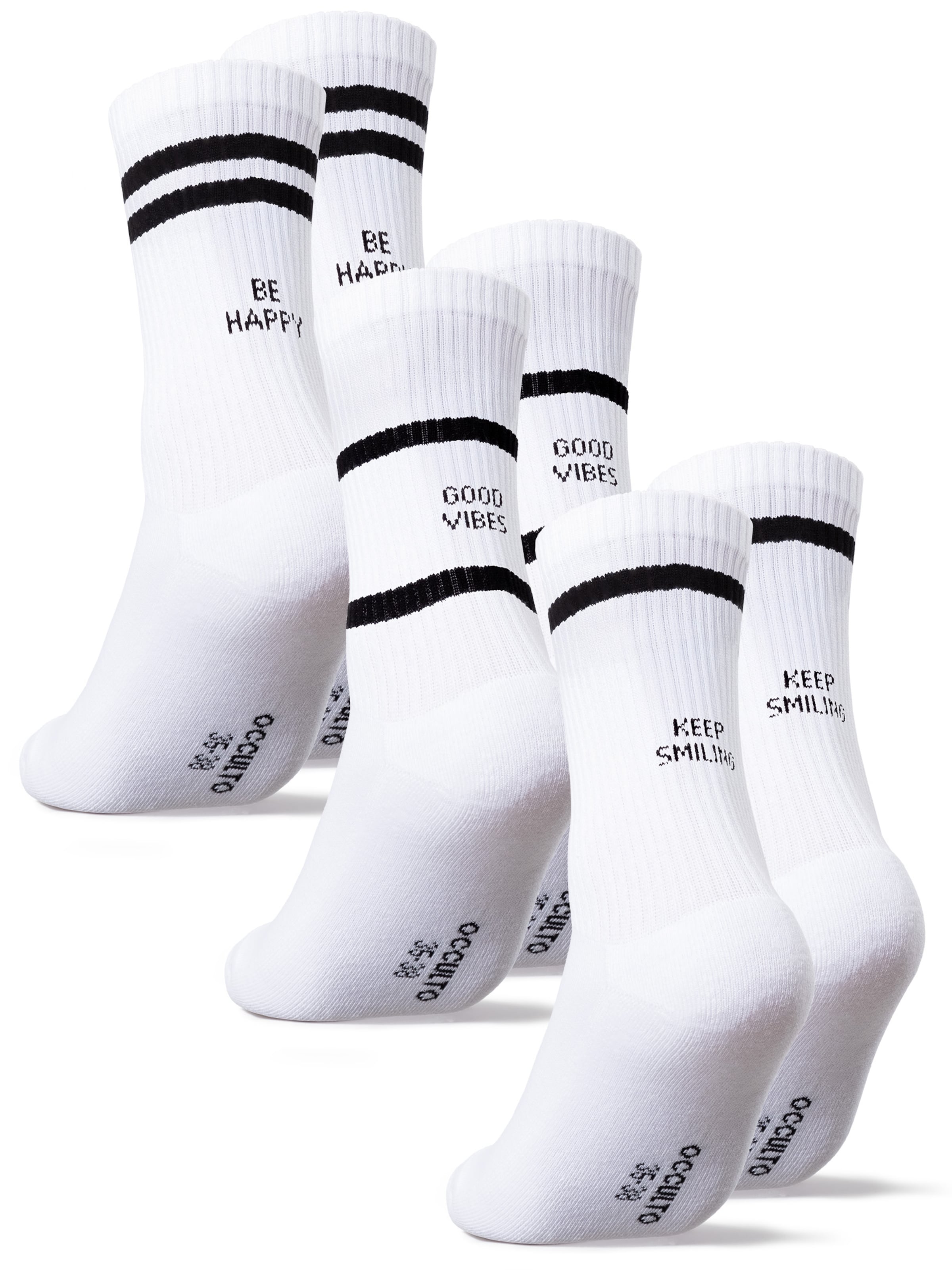 Occulto Athletic Socks 'Leo' in White: front