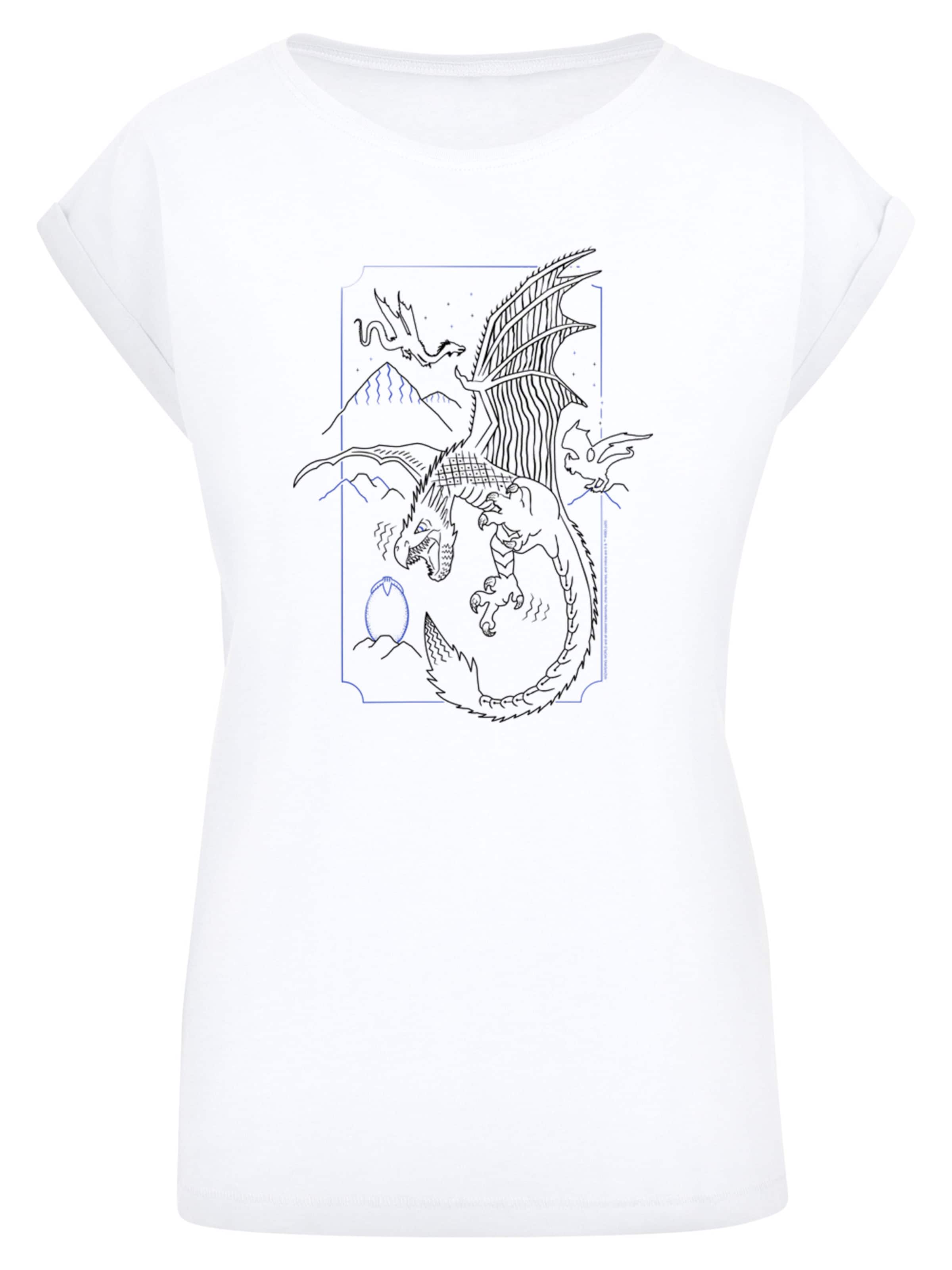 T-shirt 'Harry Potter Dragon' F4NT4STIC en blanc : devant