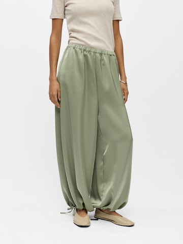 Wide leg Pantaloni di OBJECT in verde: frontale